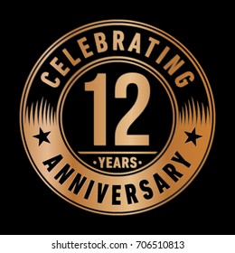 12 years anniversary logo. Vector and illustration.