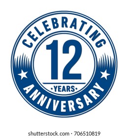 12 years anniversary logo. Vector and illustration.