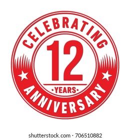 12 years anniversary logo. Vector and illustration.