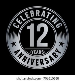 12 years anniversary logo. Vector and illustration.