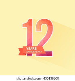 12 Years Anniversary with Low Poly Design