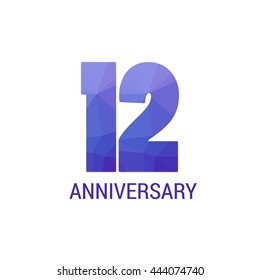 12 Years Anniversary with Low Poly Design