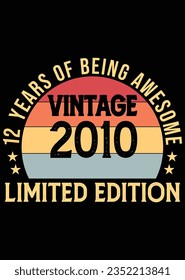 12 Years Of Being Awesome Vintage 2011 eps cut file for cutting machine