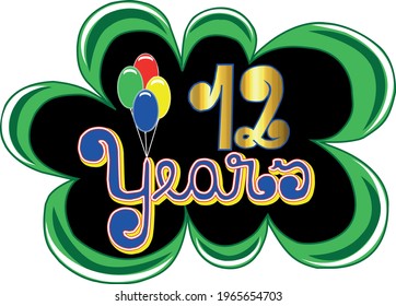 12 years black green and golden