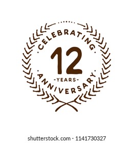 12 years design template. 12th vector and illustration.