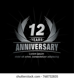 12 years design template. Anniversary vector and illustration template.