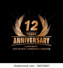 12 years design template. Anniversary vector and illustration template.