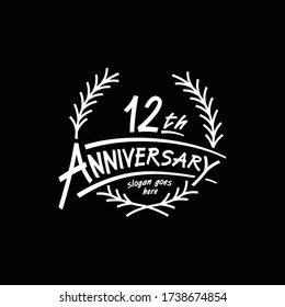 12 years design template. Vector and illustration. 12th years logo.