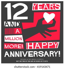 12 Years Happy Anniversary (Vector Illustration Concept Design)