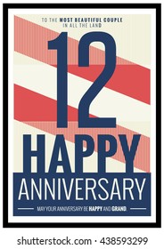12 Years Happy Anniversary (Vector Illustration Poster Design)