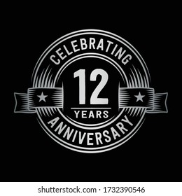 12 years logo design template. 12th anniversary vector and illustration.