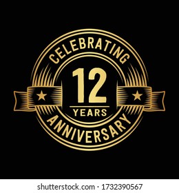 12 years logo design template. 12th anniversary vector and illustration.