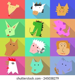 12 zodiac flat style Icon and illustration