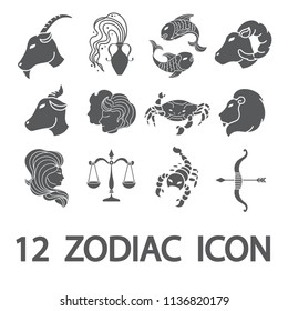 12 Zodiac icon set/horoscope icon