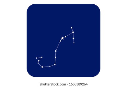 12 Zodiac Sign blue Icons: Vector Illustration: Scorpio