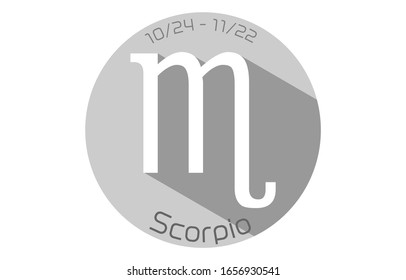 12 Zodiac Sign Icons: Vector Illustration: Scorpio