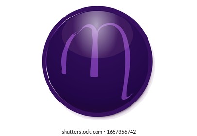 12 Zodiac Sign Purple Icons: Vector Illustration: Scorpio