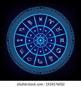 12 zodiac vector illustration with magic ring looks energetic.