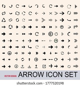 
120 arrow icons. flat arrow icon. web icon. arrow vector.