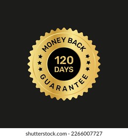  120 days money back guarantee sticker.