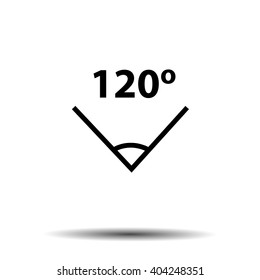 120 Degree Angle Icon Led Light Vector