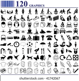 120 graphics various people transport animals and more