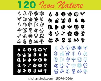 120 Icon Nature for any purposes website mobile app presentation