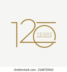 120 logo, 120 Year Anniversary Logo, Golden Color, Vector Template Design element for birthday, invitation, wedding, jubilee and greeting card illustration.