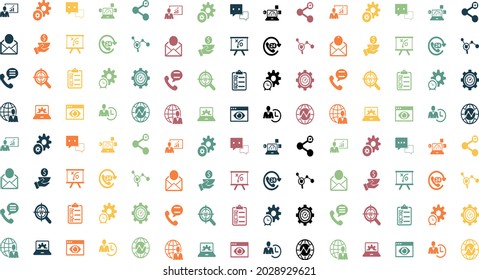 120 new icons Set of premium quality vector flat design icons of business and finance for modern concepts, Social media marketing, web and apps