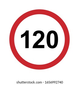 120 speed limit vector . sixty speed limit sign symbol vector.