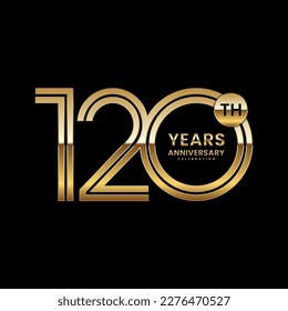 120 year anniversary. Anniversary logo design with double line concept, vector illustration