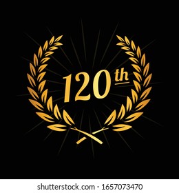 120 years anniversary celebration design template. 120th anniversary logo. Vector and illustration.