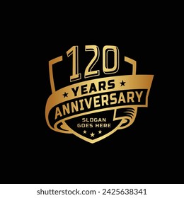 120 years anniversary celebration design template. 120th anniversary logo. Vector and illustration.