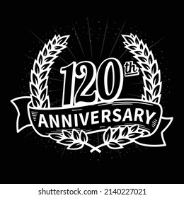 120 years anniversary celebration logotype. 120th anniversary logo. Vector and illustration.