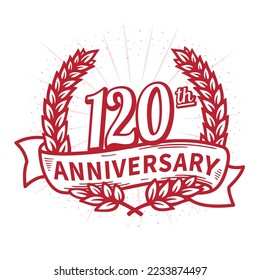120 years anniversary celebration logotype. 120th anniversary logo. Vector and illustration.