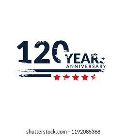 120 years anniversary celebration simple logo.grunge illustration