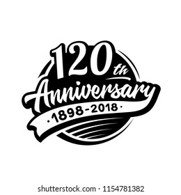 120 years anniversary design template. Vector and illustration. 120th logo.