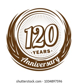120 years anniversary. Anniversary logo design. 120years logo.