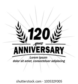 120 years anniversary logo. Vector and illustration.
