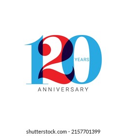 120 Years Anniversary Logo, Vector Template Design element for birthday, invitation, wedding, jubilee and greeting card illustration.