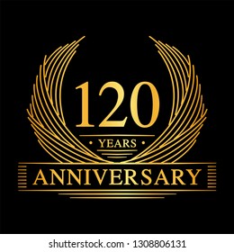 120 years design template. 120th anniversary. Vector and illustration.