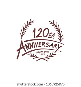 120 years design template. Vector and illustration. 120 years logo.