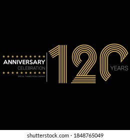 120 years old celebrating logo. happy anniversary 120th. Greetings celebrates.