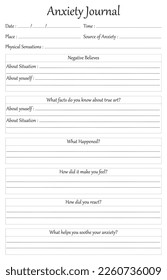 The 120-Day Anxiety Journal Manuscript, Size 6 x 9 inches