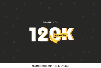 120K  Followers, Thank you Followers Banner, card, vector illustration design
