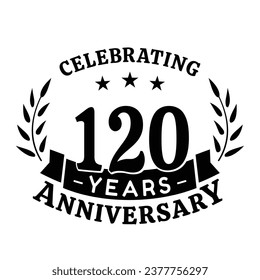 120th anniversary celebration design template. 120 years vector and illustration.