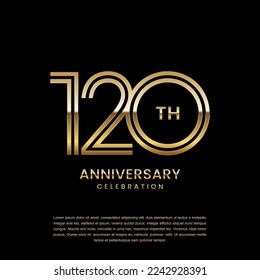 120th anniversary celebration. Anniversary logo design with double line concept. Logo Vector Template Illustration