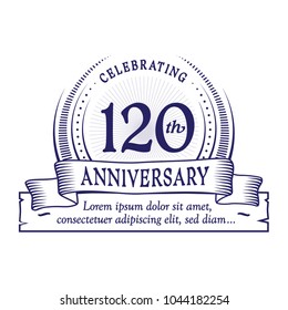 120th anniversary design template. Vector and illustration.