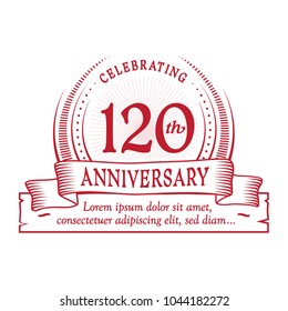 120th anniversary design template. Vector and illustration.