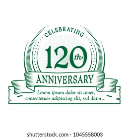 120th anniversary design template. Vector and illustration.